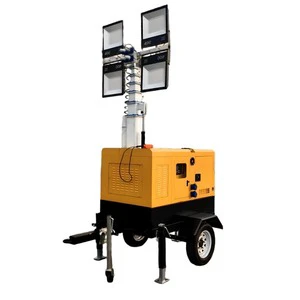 High Quality 6m Diesel IP65 DC Mobile Lighting Tower 4x200W LED Telescopic Mast Trailer Mounted for Industrial Use