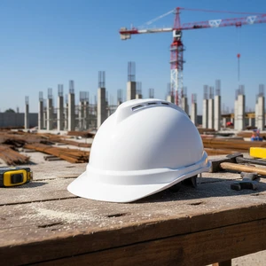 Guizhida High Quality CE Certified Slotted V-Shaped ABS Safety Helmet Dust-Cap 4 Suspension Points Construction