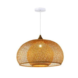 Bohemian Living Room Handcrafted Bamboo Pendant Light Lamps made from handmade materials home decoration accessories, wholesale.