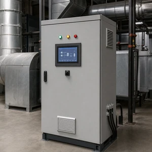 PLC HVAC Control Cabinet For AHU Chiller Cooling Tower Fan Pump BMS Monitoring and Building Automation System 24VDC 380V 415V