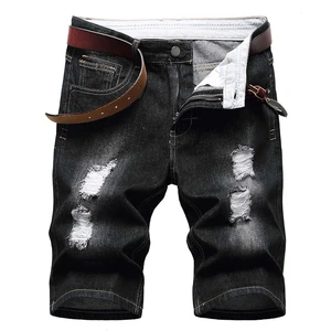 High Quality 100% Cotton Men's Denim Jeans Distressed Shorts Solid Pattern Training Wear Casual Use Hot Sale for Men