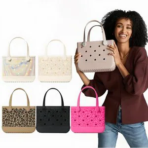 Outdoor Camping Portable EVA Tote Beach Bag Open Waterproof Washable Durable Large Capacity Women Summer Travel Pool Handbag