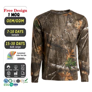 Wholesale Men's Sublimation Printing Old School Green Camo Sun protection UV Duck Fishing Shirts Performance Hunting Clothes