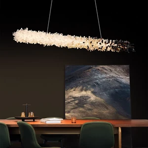 Manufacturer Crystal LED Long Pendant Light High-end Luxury Modern Style Dimmable Full Spectrum Eye Protection 3-Year Warranty