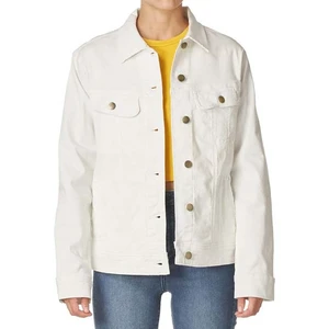 Casual Womens Loose Fit Denim Jacket with Button Detail Autumn/Winter/Summer Multi-Season Comfortable Everyday Fashion