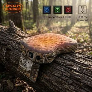 Mydays Outdoor 5V USB Waterproof Winter Professional Camo Hunting Heated Seat Cushion For Tree Stand Camping Ice Fishing