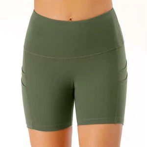 Wholesale Plus Size Women's Shorts Custom Biker Spandex Polyester High Waist Workout Shorts for Women's Breathable With Pockets