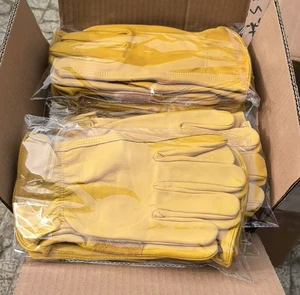 High Quality Safety Leather Working Gloves Durable Non Slip Elastic Wristlet Four Seasons General Purpose Custom Logo