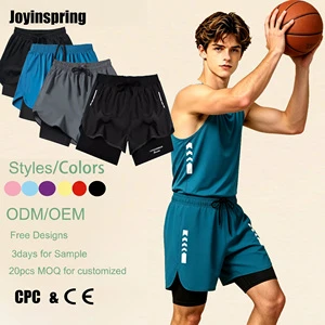 Ins Hot Sale Youth Boy's Cross-Border Bestseller Unisex Swim Trunks 2-in-1 Swim & Run Shorts Anti-Awkward Sweat-Wicking Sports