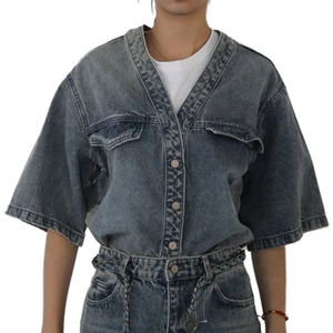 New Design Spring Casual Outfits 2 Pieces Jeans and Shorts Women Jean Suits Fashion Jean Suit for Woman