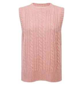 Plus Size Women Sleeveless Crew Neck Knit Vest Solid Color Hand Knitted Women's Casual Autumn Wear High Quality