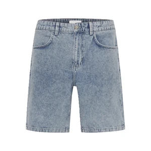Everyday Performance Men's Summer Straight Woven Denim Shorts-Light Wash Breathable Eco-Friendly Button Casual Dressing