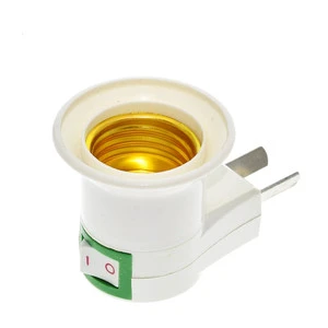 New Practical White E27 LED Light Socket to US Plug Holder Adapter Converter for Bulb Lamp