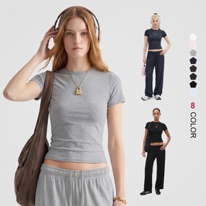 High Quality Regular Shoulder Fit Casual Sports Tshirt 200gsm Summer Slim Cropped Gym T Shirt For Women