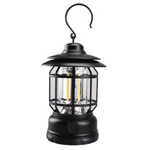 Portable Waterproof Dimmable Vintage Camping Lantern with Hook LED Emergency Light for Outdoor Camping Hiking Tour