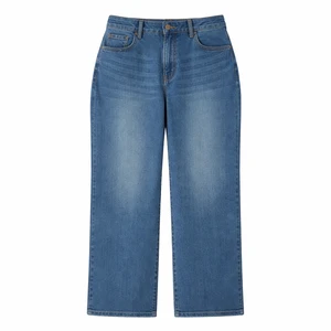 Women Plus Size High Waist Straight Denim Jeans Loose Fit Dark Wash Summer Breathable Cotton Vintage Casual Workwear OEM