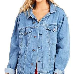 Custom Women's Denim Jackets Breathable Eco-Friendly Cotton Solid Pattern for Autumn Season