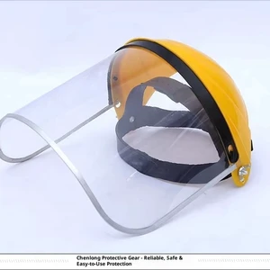 Safety Face Mask Shield Full Impact Resistant UV Protection Clear Visor ATPV 10.8cal/sqcm for Grinding Cutting Ratchet Headgear