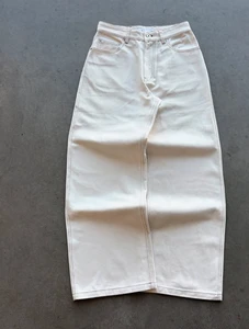 2026 White 15oz Selvedge Raw Denim Slim Fit Distressed Wash Breathable High Street 100% Cotton Spring Jeans