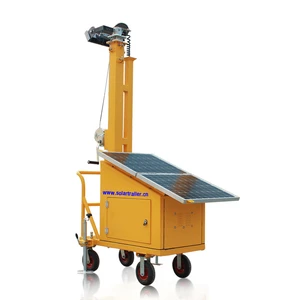 Mini Mobile Generator Solar Light Tower Night Tower For Construction Sites Lighting/Surveillance