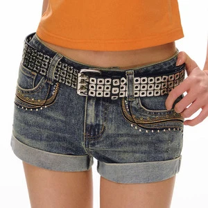 100% Original Cotton Women's Eco-Friendly Breathable Mid-Waist Washed Denim Shorts Color Fade Proof Quick Dry Casual Skinny Fit