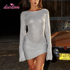 Womens Long Sleeve Beach Cover up Solid Color One Piece Cover up Dress INS Style Resort Wear Summer Beachwear Wholesale OEM ODM