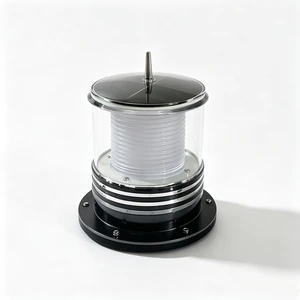 Solar Powered Aviation Obstruction Light Automatic Light Control Beacon Warning Lamp for Building Rooftop