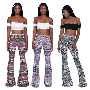 Women's Fashion Cross-Border Bell-Bottom Flared Pants Elastic Waist Mid Waist Casual Style Skinny Fit for Summer