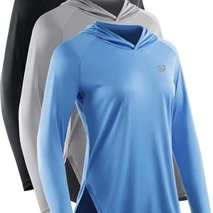Women's Sun-Protective Running Shirt with Hood for Workout and Sports