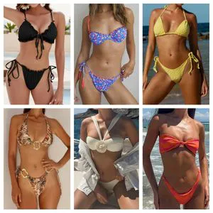 New Bikini Print Set Beachwear Cover up Swimwear Women Sexy Beach Swimsuit Mixed Random Shipment