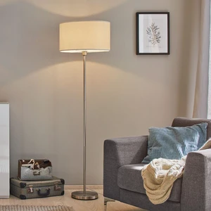 Contemporary Style White Shade Iron Body Floor Lamp E27 Base Dimmable Cold White Light High Brightness Modern Living Room Decor