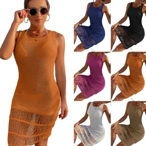 European and American Style Beach Cover-up Pullover with Open Front, Sexy and Form-fitting Sun protection Beach Dress.