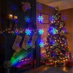 Upgraded Smart Multi Patterns Outdoor RGB Christmas Laser Lights Projector Remote Timer Star Showers Laser Lights Garden Lights