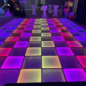 Captivating LED Dance Floor Magnetic DIY IP67 DMX512 Sound-Activated Rechargeable Transportable Platform Area Projection 64