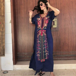 Beach Cover up Embroidered Robe Bikini Beach Dress