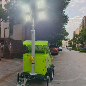 Solar Powered LED Tower Light with 4 Nights Runtime Telescopic Mast for Construction Use