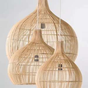 Vietnam factory direct seller bamboo rattan lampshade chandelier pendant light perfect for hotels homes or shops