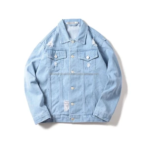 Autumn Winter Unisex Vintage Y2K Ripped Striped Leopard Embroidery Streetwear Denim Jacket Trendy Fashion Thin Cowboy Outwear