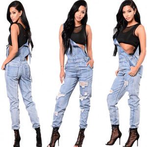 High Quality Fashion Ripped Jumpsuit Denim Jeans for Women 2020 Jumpsuit Lady Trousers Women Overalls