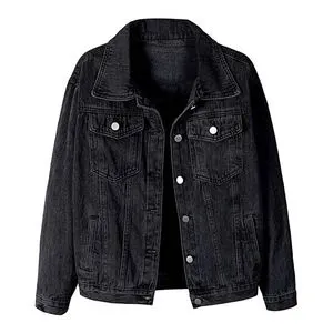 Women's Premium Quality Denim Jacket Autumn Stand Collar Knitted Breathable Windproof Casual Wear Full Sleeves
