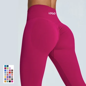 Seamless Yoga Set Seamless Ribbed High Waist Flare Leggings V Cut Crossover Tummy Control Quick Dry Yoga Pants Workout Trousers