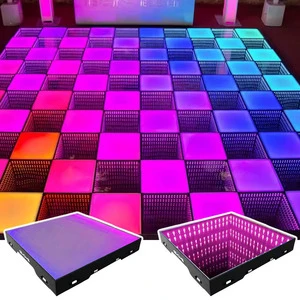 Durable IP67 LED Dance Floor Magnetic Transportable 20x20 DIY Platform with Red 64 Pixel Projection for Commercial Area Use