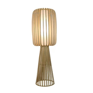 Handmade Bamboo Rattan Floor Lamp Bedside Lamp with Multifunctional Design and Bamboo Floor Lampshade for Bedding