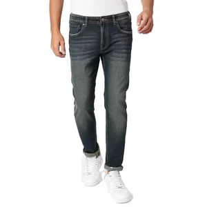 New Arrival Fashionable Regular Fit Mid Waist Straight Casual Men's Denim Jeans Pants Customized Design Washed Plus Size BD