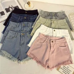 Custom Summer Zipper Fly Lady Casual Denim Ripped Shorts, Women Short Jeans Knee Length Shorts Jeans Women