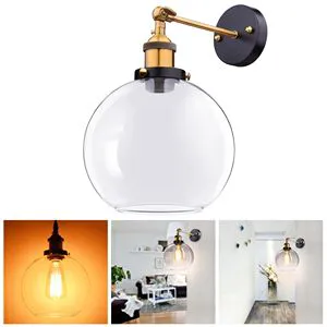 La01 Ball Shape Glass Wall Lamp E27 LED Industrial Style For Living Room