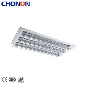 Office T8 Recessed Mounted Grille Lamp With Aluminum Cross Blade Reflector