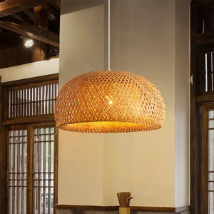 Ancient Style Lighting Fixture Lamp Handmade Bamboo Lantern Ceiling Chandeliers Dining Room Restaurant Hanging Pendant Light