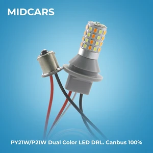 Canbus LED Bulb P21W Switchback DRL Turn Signal Anti-flicker Ic Driver 1156 3156 7440 Parking Light Replacement Lamp