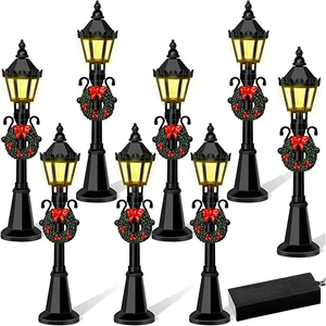 Mini Street Lamp Dollhouse Streetlight DIY Micro Landscape Fairy Garden Accessories Christmas Mini Street Light Models